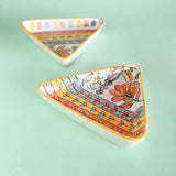serveware Pink Horizon Hand Painted Triangular Platters - Set of 2