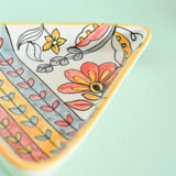 serveware Pink Horizon Hand Painted Triangular Platters - Set of 2
