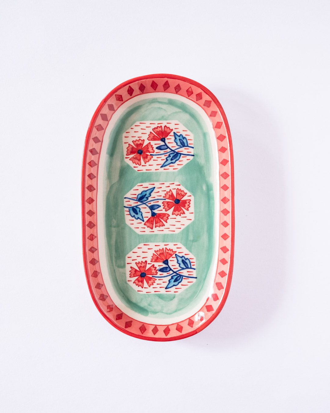 serveware Poppies & Play Hand-painted Oval Platters.