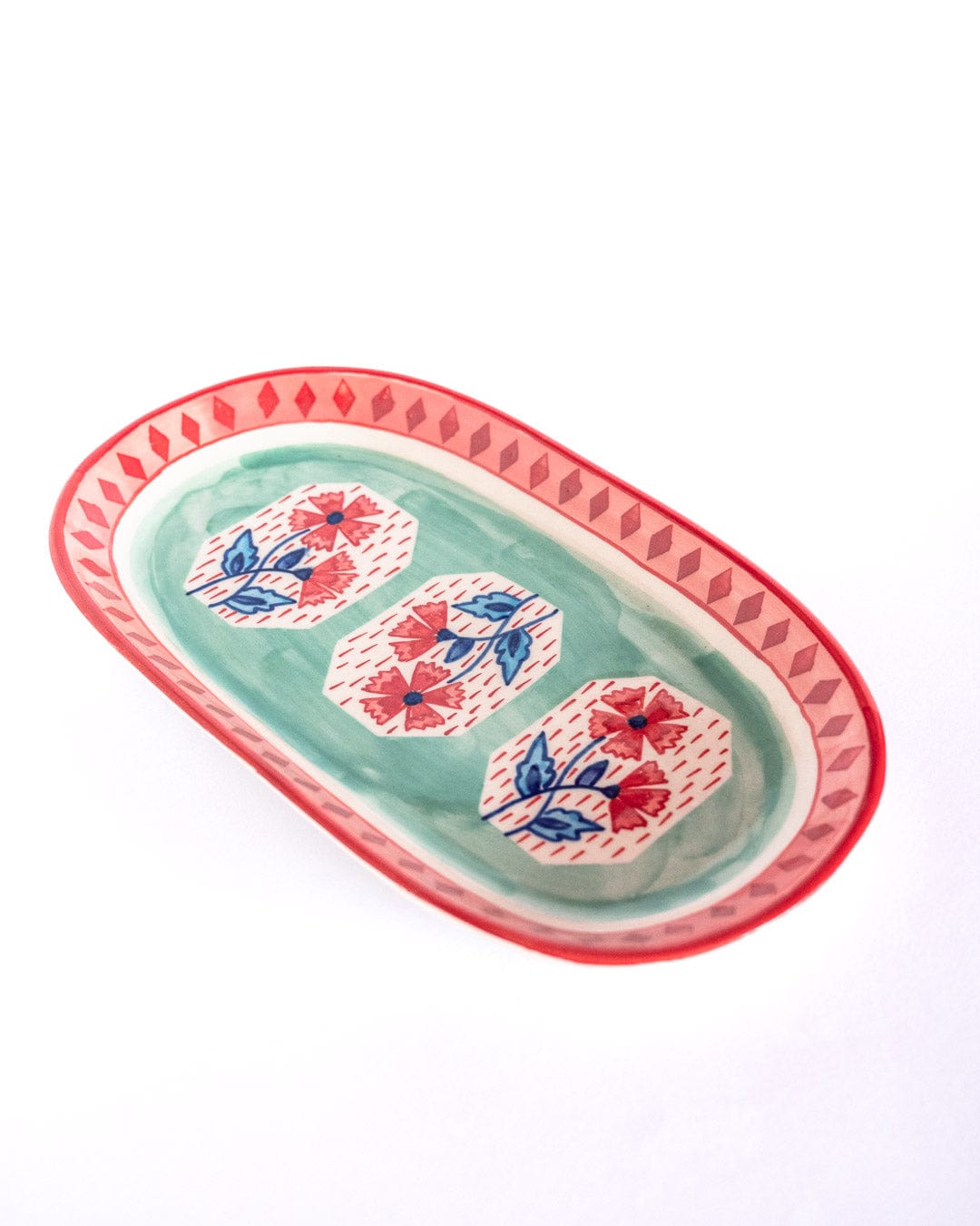 serveware Poppies & Play Hand-painted Oval Platters.