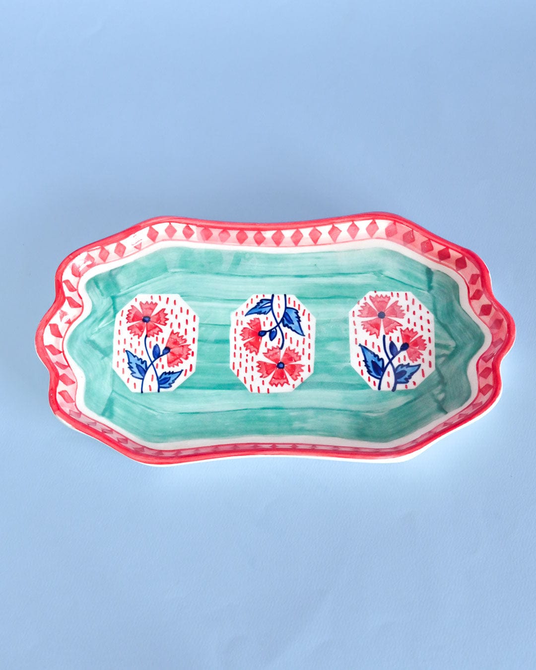 serveware Poppies & Play Handpainted Organic Platter