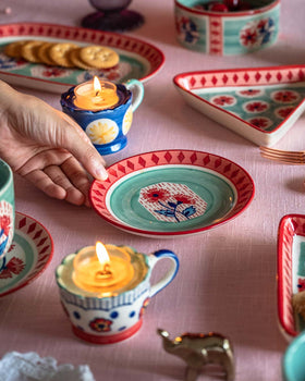 serveware Poppies & Play Handpainted Tapas Plate