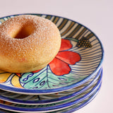 serveware Secret Garden Ceramic Snacks Plate Set of 4
