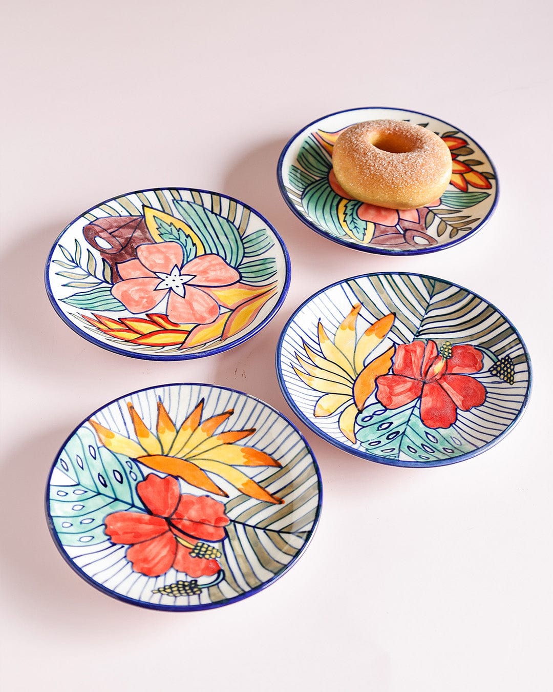 serveware Secret Garden Ceramic Snacks Plate Set of 4