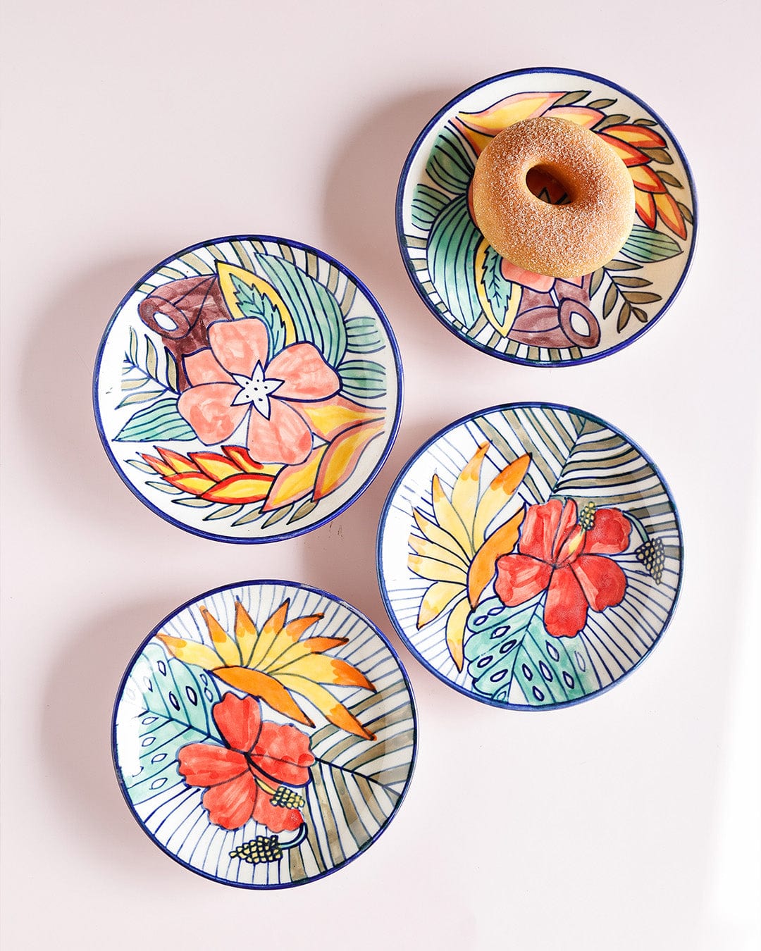 serveware Secret Garden Ceramic Snacks Plate Set of 4