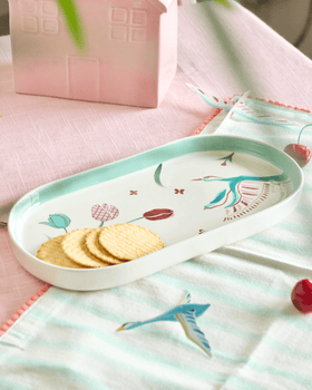 Serveware Skylark Handpainted Ceramic Oval Platter