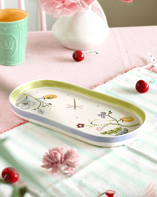 Serveware Sundrop Handpainted Ceramic Oval Platter
