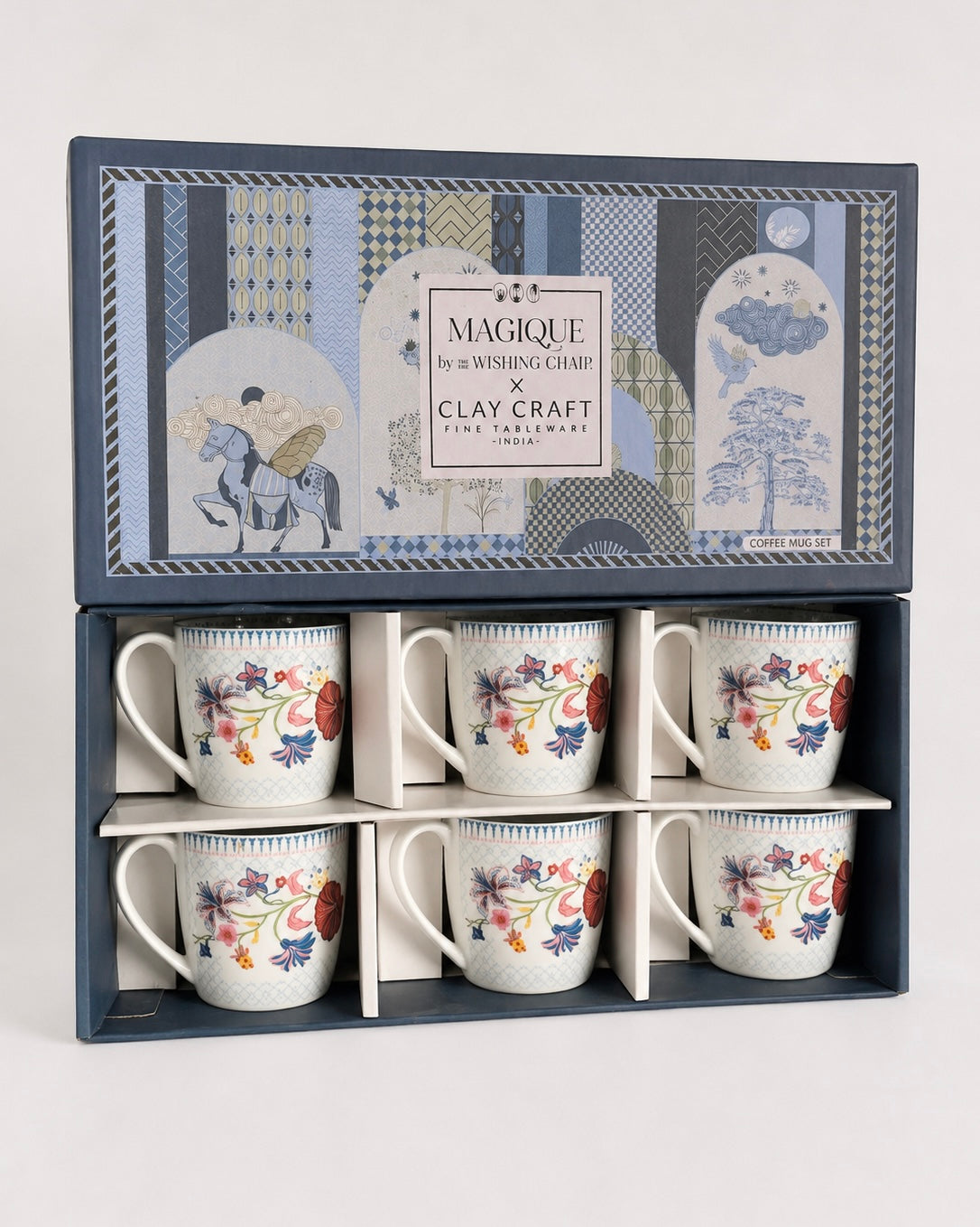 French Countryside Ceramic Mugs - Set of 6