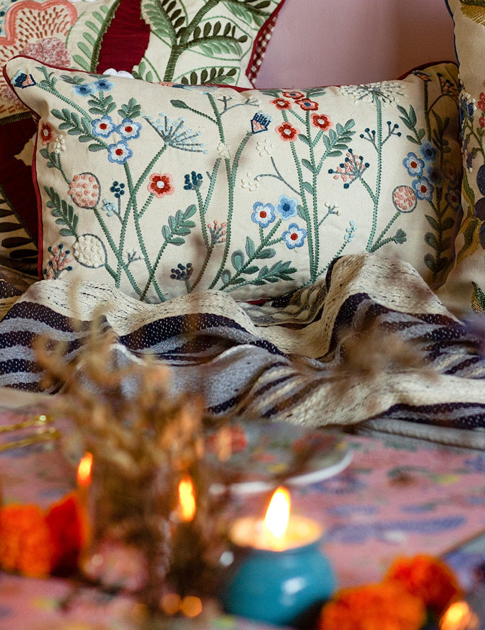 Shai Embroidered Cushion Cover