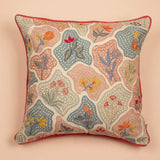 She Loves Me Flowers Embroidered Cushion Cover