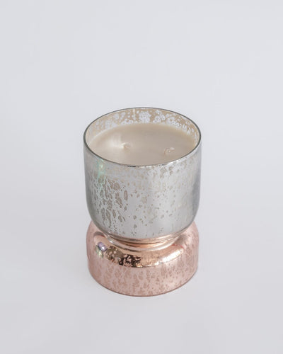 Shimmer Hourglass Soy Wax Candle in Hand Blown Glass
