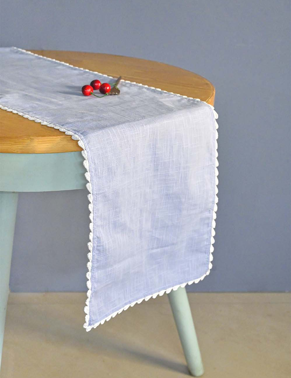 Silver Mist Hand Crochet Table Runner