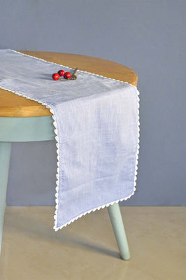 Silver Mist Hand Crochet Table Runner