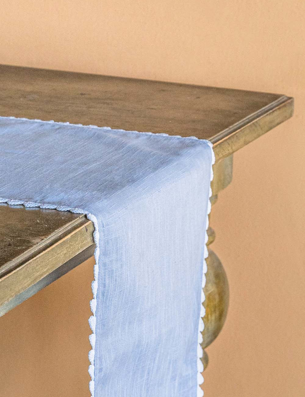 Silver Mist Hand Crochet Table Runner