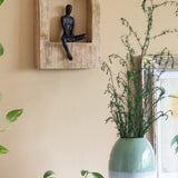 Sitting Man Wood & Metal Wall Décor Frame