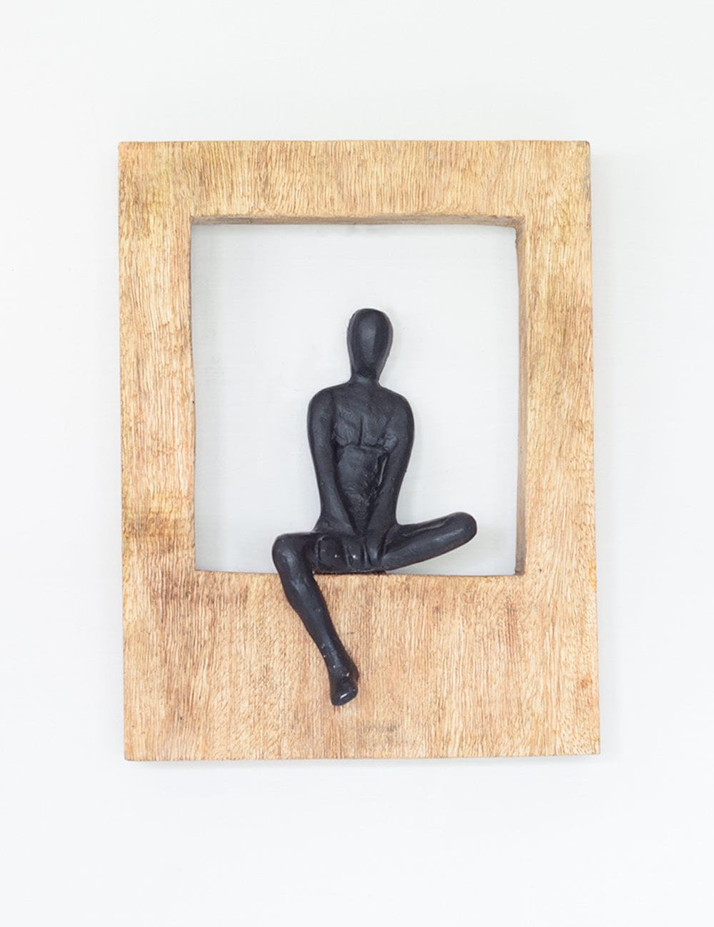 Sitting Man Wood & Metal Wall Décor Frame