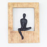 Sitting Man Wood & Metal Wall Décor Frame