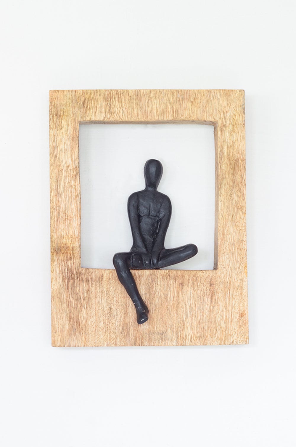 Sitting Man Wood & Metal Wall Décor Frame