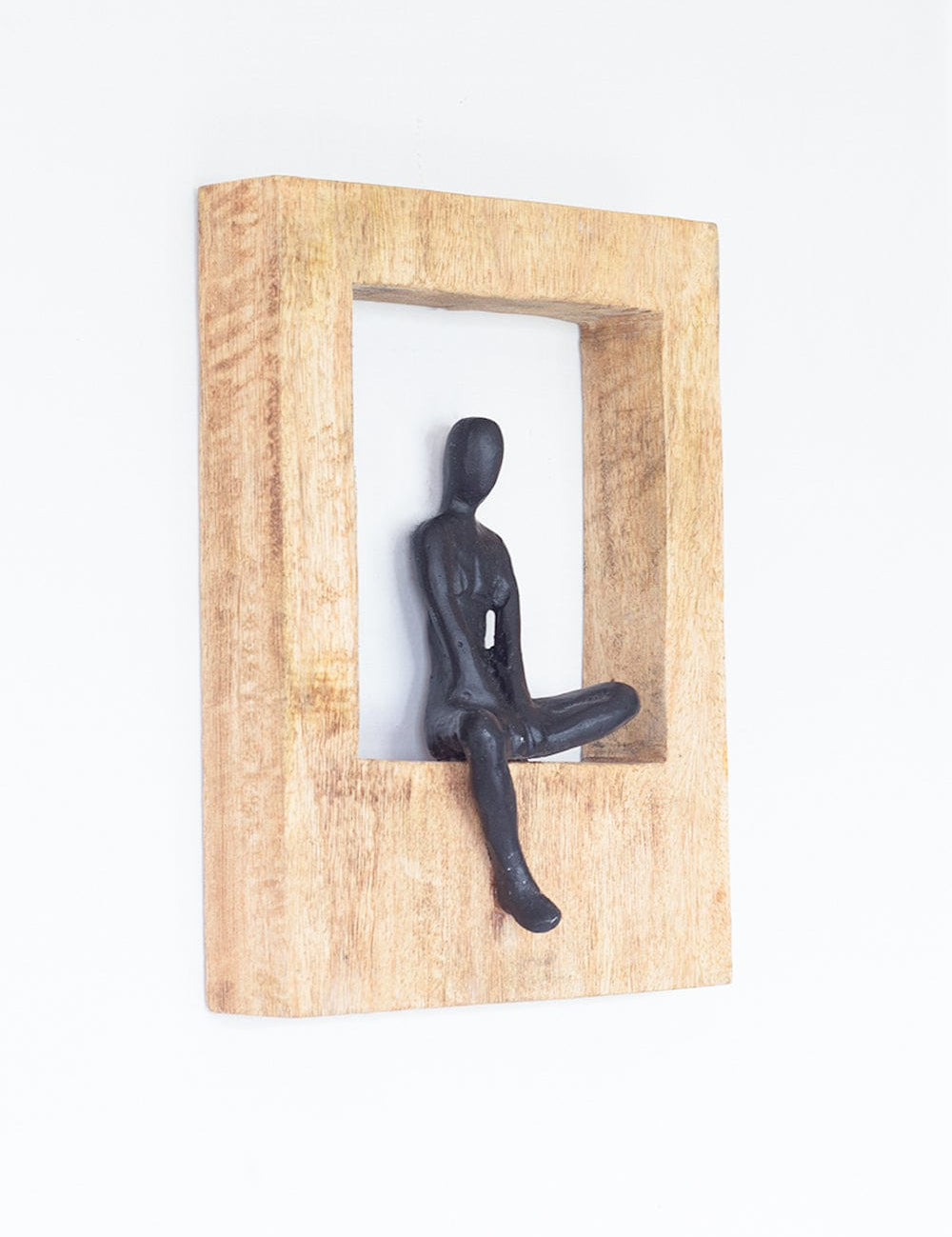 Sitting Man Wood & Metal Wall Décor Frame