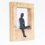 Sitting Man Wood & Metal Wall Décor Frame
