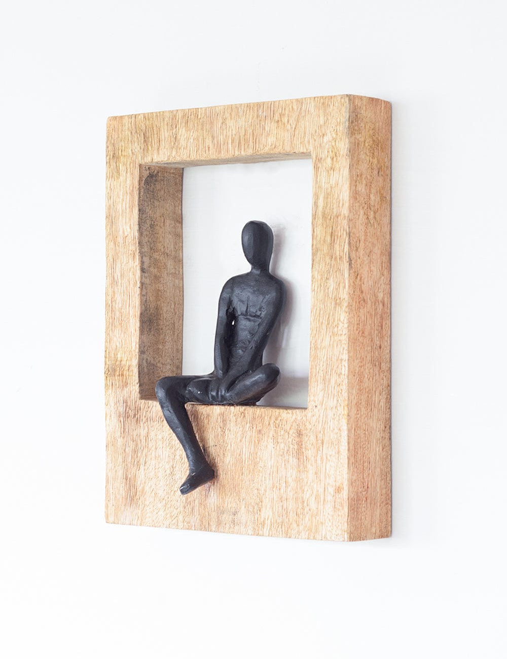 Sitting Man Wood & Metal Wall Décor Frame