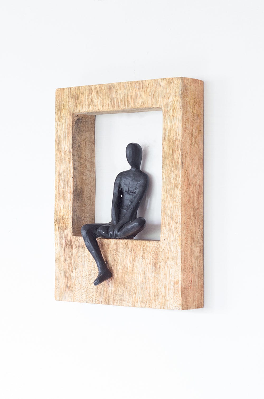 Sitting Man Wood & Metal Wall Décor Frame