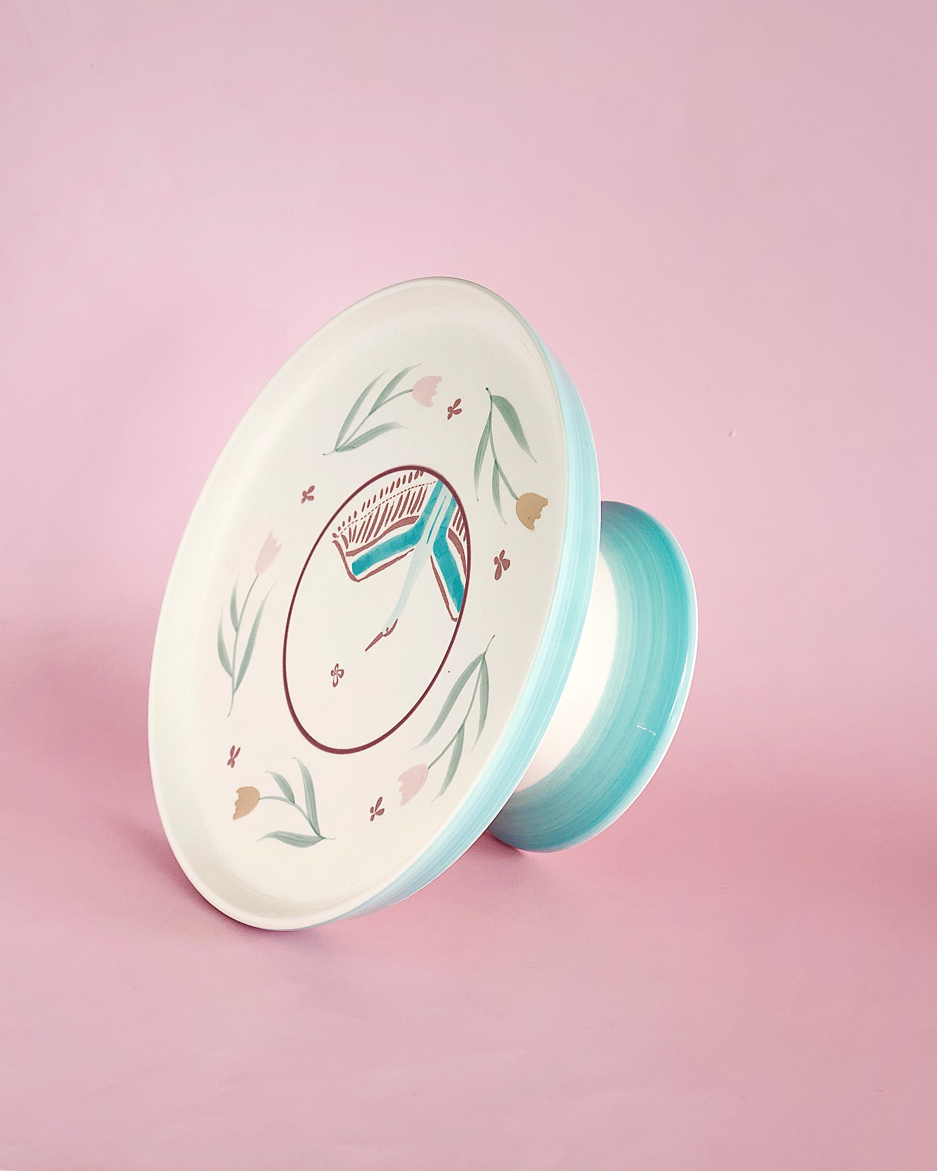 Skylark Handpainted Ceramic Cake Stand 24 cm