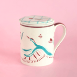 Skylark Handpainted Ceramic Infuser Mug with Lid 410 ml | The Wishing Chair