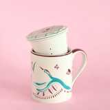 Skylark Handpainted Ceramic Infuser Mug with Lid 410 ml | The Wishing Chair