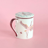 Skylark Handpainted Ceramic Infuser Mug with Lid 410 ml | The Wishing Chair