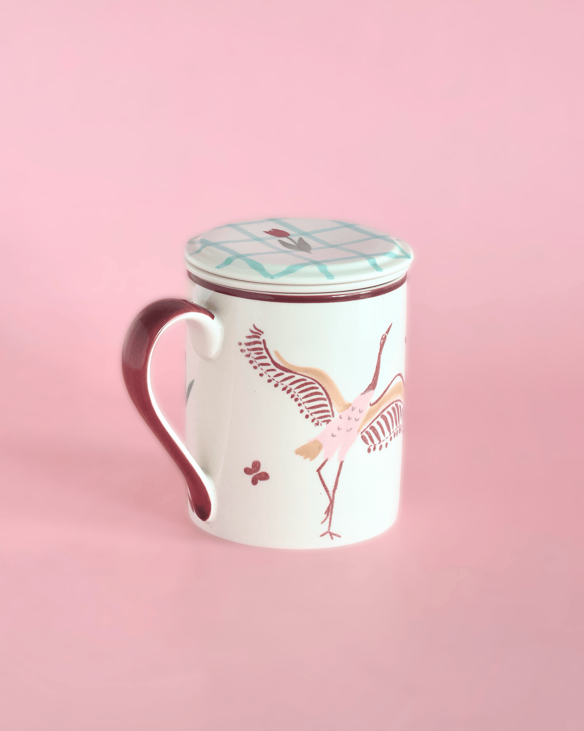 Skylark Handpainted Ceramic Infuser Mug with Lid 410 ml | The Wishing Chair