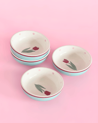 Skylark Handpainted Ceramic Nut Bowl - Set of 4