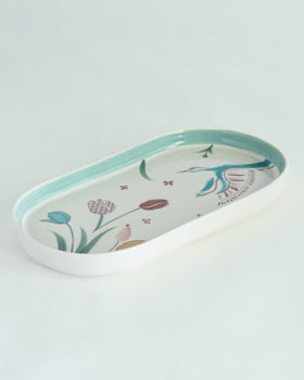 Skylark Handpainted Ceramic Oval Platter