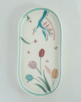 Skylark Handpainted Ceramic Oval Platter