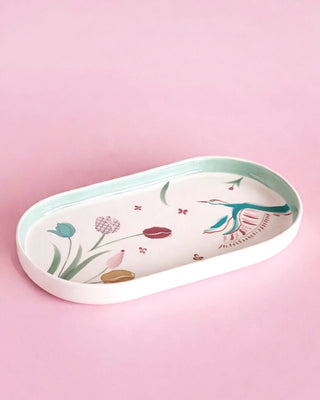 Skylark Handpainted Ceramic Oval Platter