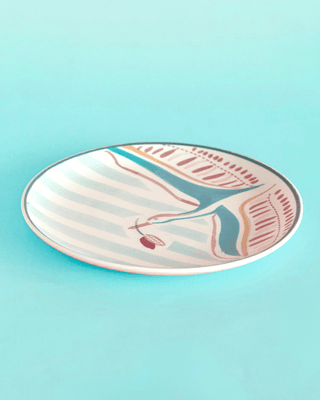 Skylark Handpainted Ceramic Round Plate Curve 16cm