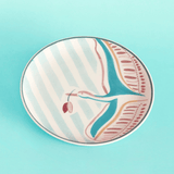 Skylark Handpainted Ceramic Round Plate Curve 16cm