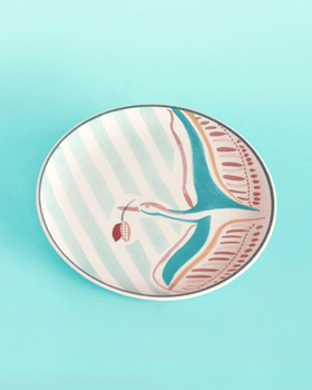 Skylark Handpainted Ceramic Round Plate Curve 16cm