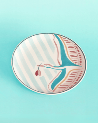 Skylark Handpainted Ceramic Round Plate Curve 16cm