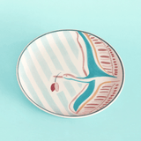 Skylark Handpainted Ceramic Round Plate Curve 16cm