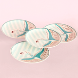 Skylark Handpainted Ceramic Round Plate - Set of 4