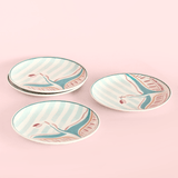 Skylark Handpainted Ceramic Round Plate - Set of 4