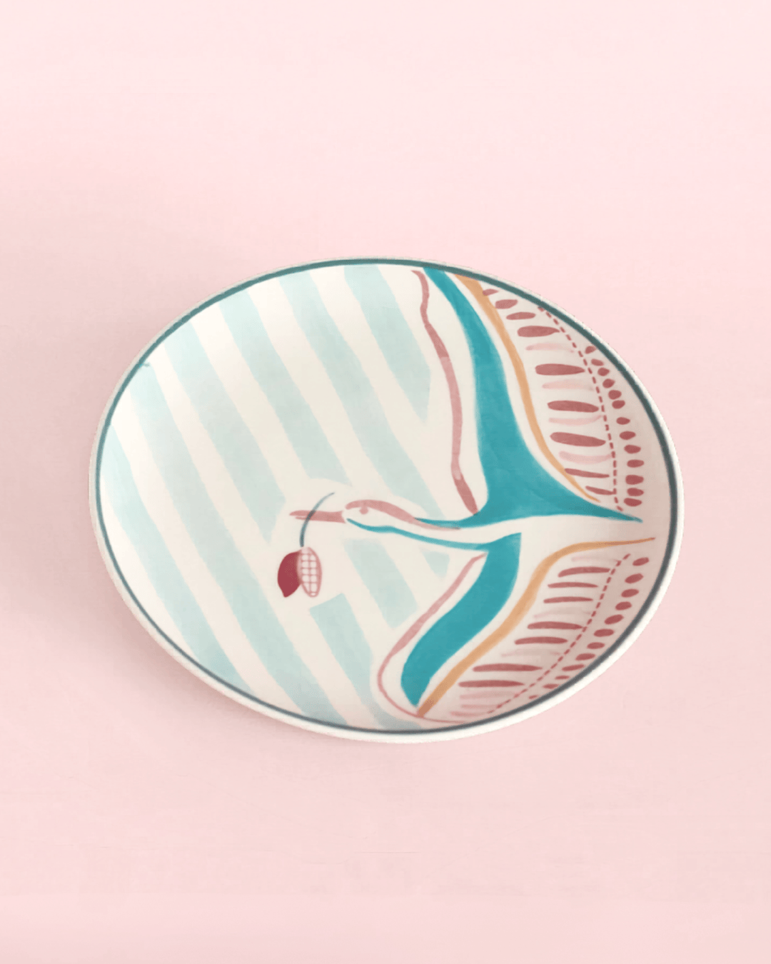 Skylark Handpainted Ceramic Round Plate - Set of 4