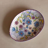 Small Wild Indigo Handpainted Oval Platter