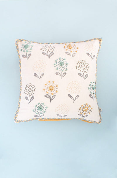 Soft furnishings Aiden Hand Embroidered Cushion Cover- Flowers