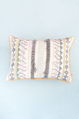 Soft furnishings Aiden Hand Embroidered Cushion Cover- Stripes