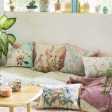 Soft furnishings Alice Hand Embroidered Cushion Cover- Mint Green