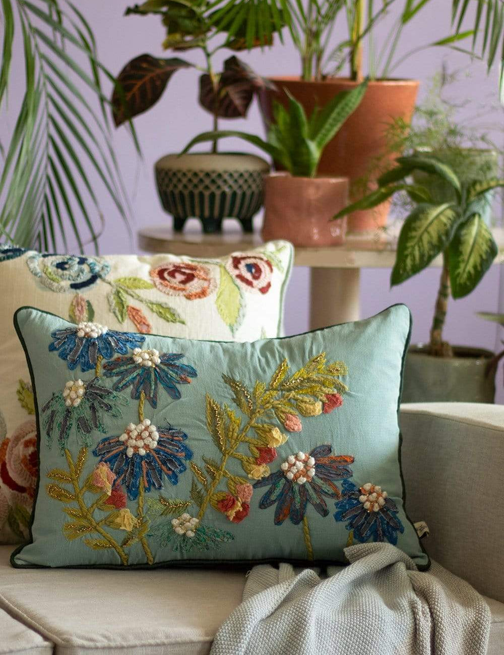 Soft furnishings Aster Embroidered Cushion Cover