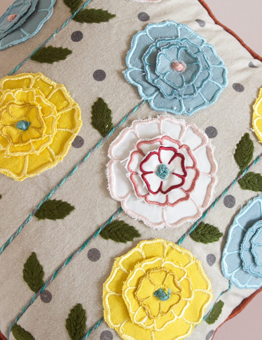 Soft furnishings Chrysanthemum Embroidered Cushion Cover