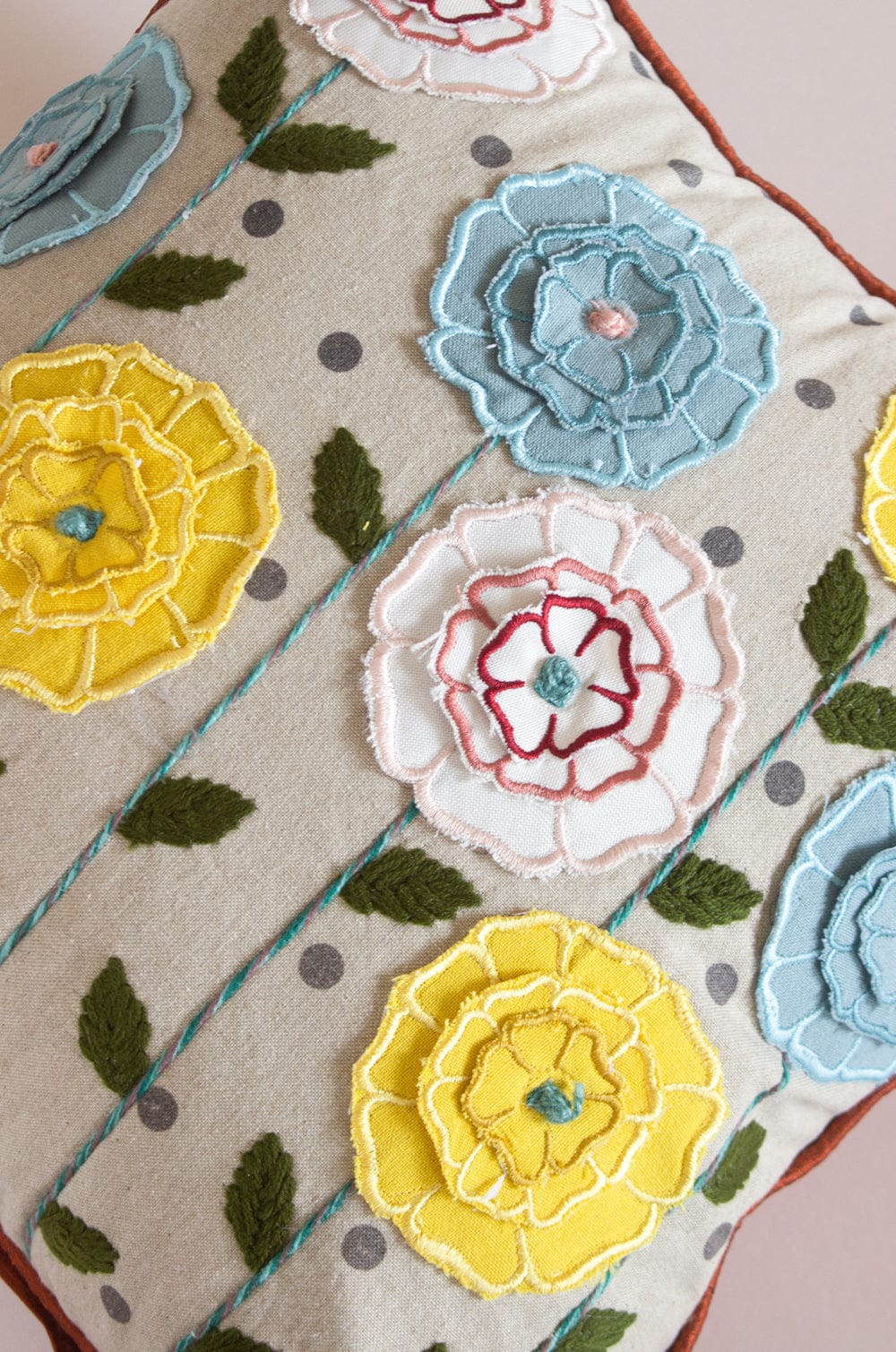 Soft furnishings Chrysanthemum Embroidered Cushion Cover